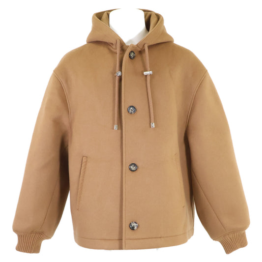 LOEWE H526Y01WCA Wool Hooded Jacket Brown Size 46