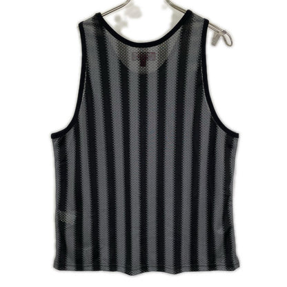 Supreme Black/Grey Stripe Mesh Tank Top Size S