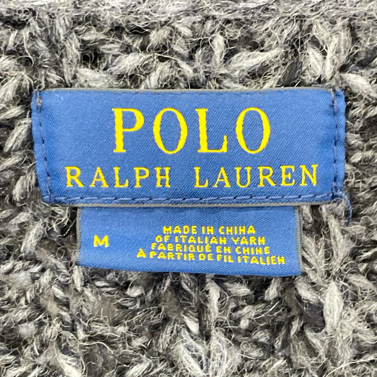POLObyRalphLauren Shawl Collar Long Knit Polo Gray Size M