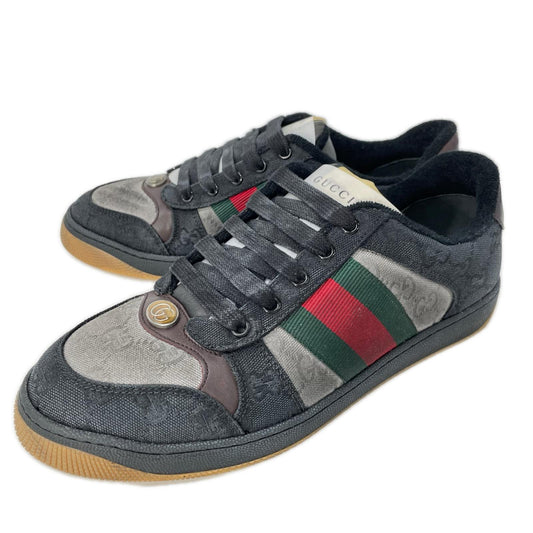 GUCCI Screener GG Canvas Web Stripe Sneakers Size UK 8