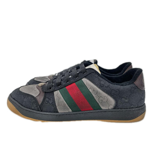 GUCCI Screener GG Canvas Web Stripe Sneakers Size UK 8