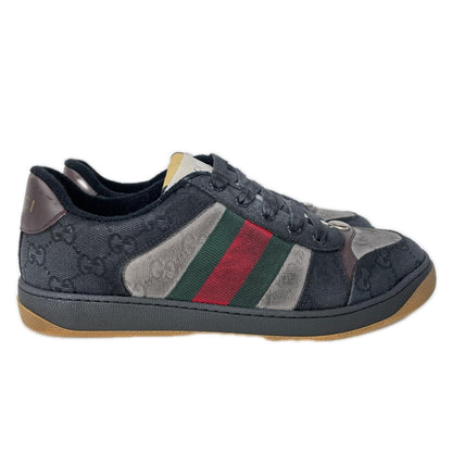 GUCCI Screener GG Canvas Web Stripe Sneakers Size UK 8