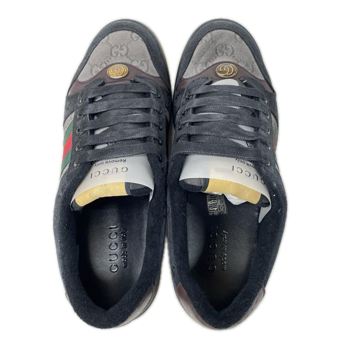 GUCCI Screener GG Canvas Web Stripe Sneakers Size UK 8