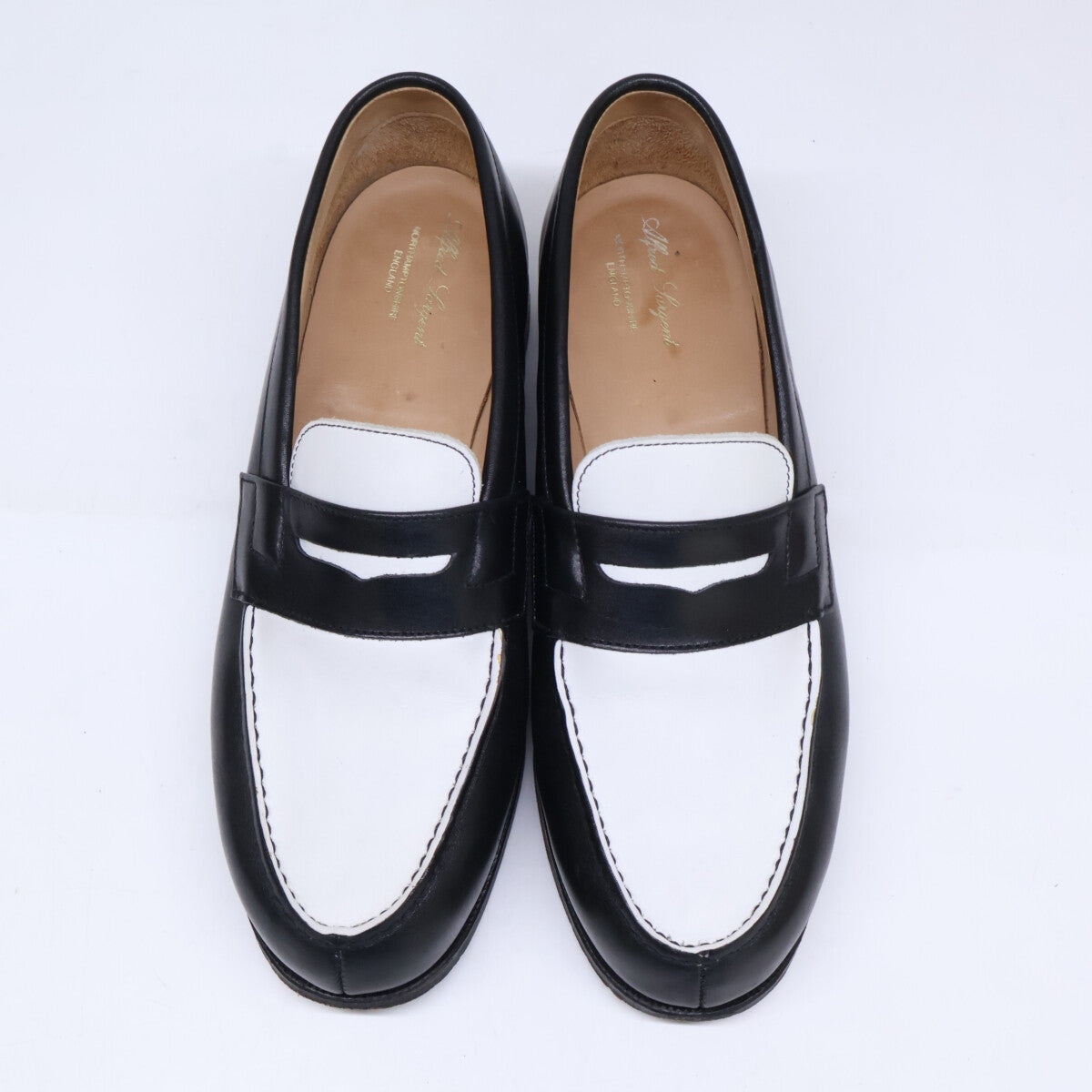 AlfredSargent Lampard Bi-color Loafers White/Black Size 6