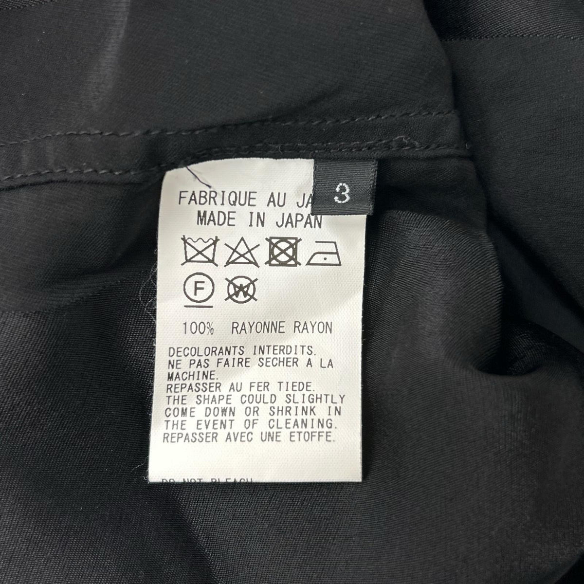 Ground Y Black Satin Long Shirt Size 3