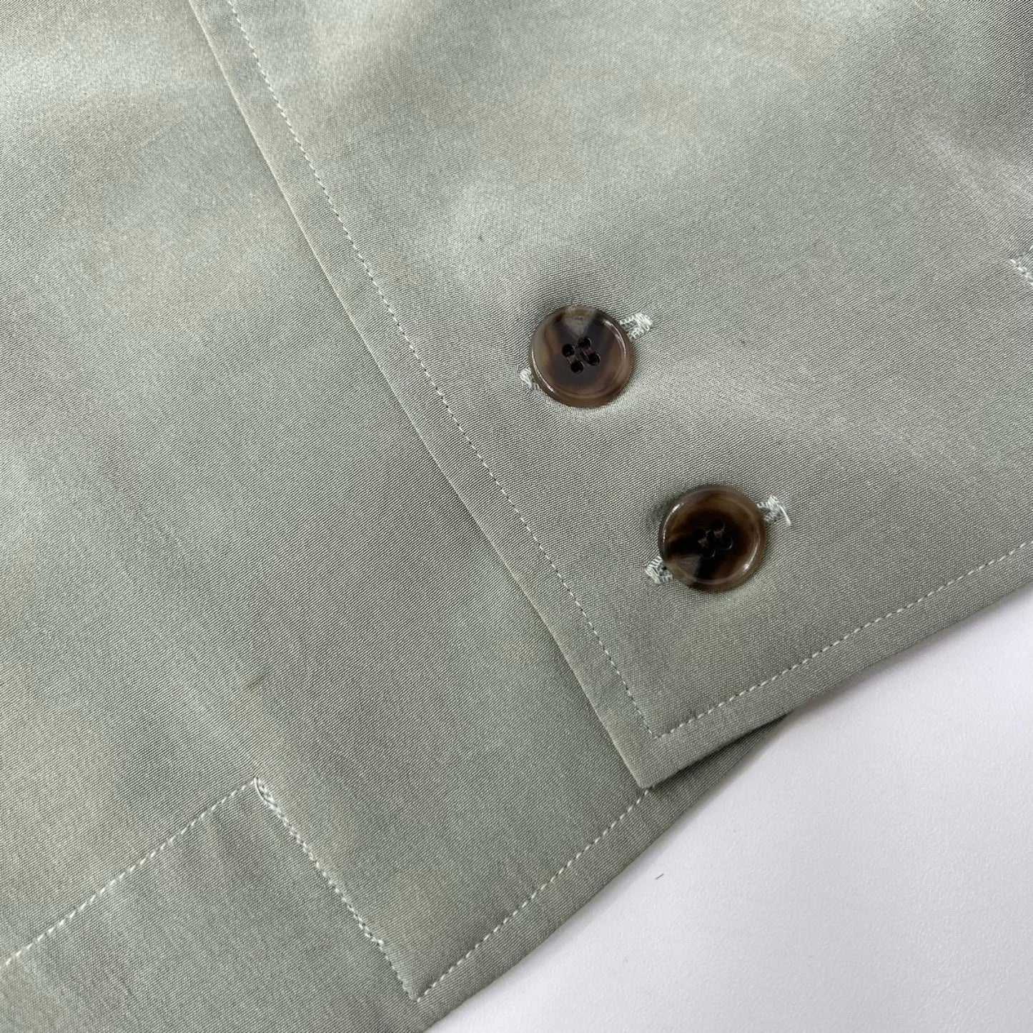 Ground Y GI-B08-500 Triacetate Open Shirt Green Size 3