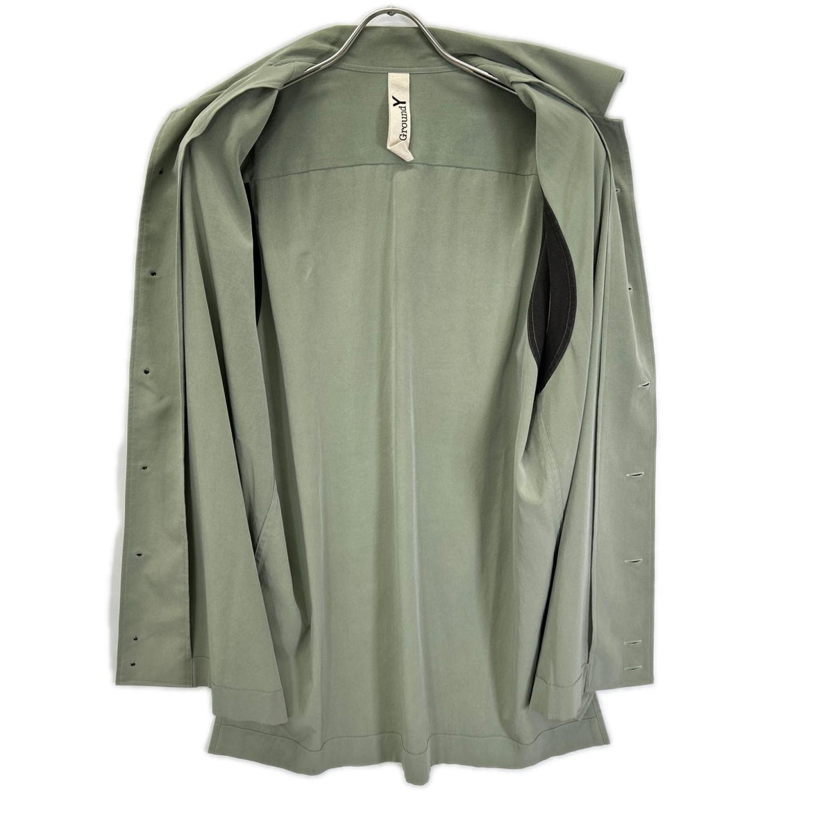 Ground Y GI-B08-500 Triacetate Open Shirt Green Size 3