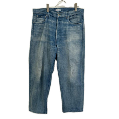 AURALEE Selvedge Faded Light Denim Wide Pants