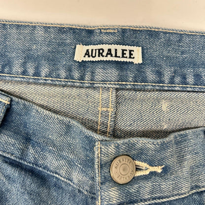 AURALEE Selvedge Faded Light Denim Wide Pants