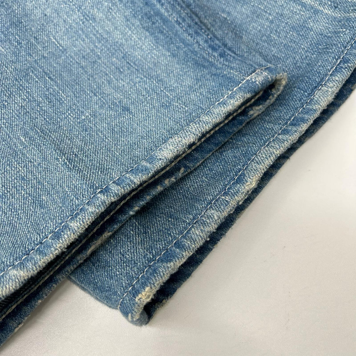AURALEE Selvedge Faded Light Denim Wide Pants