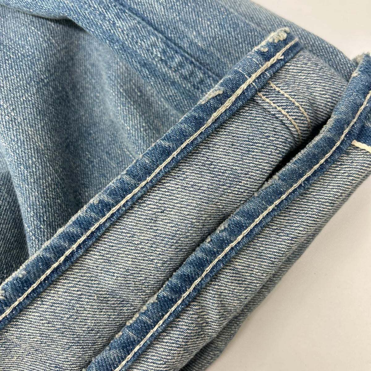 AURALEE Selvedge Faded Light Denim Wide Pants