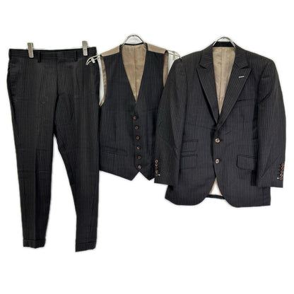 JOHN FOSTER 3-Piece Wool Suit Jacket Brown