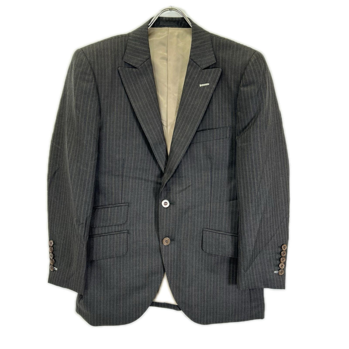 JOHN FOSTER 3-Piece Wool Suit Jacket Brown