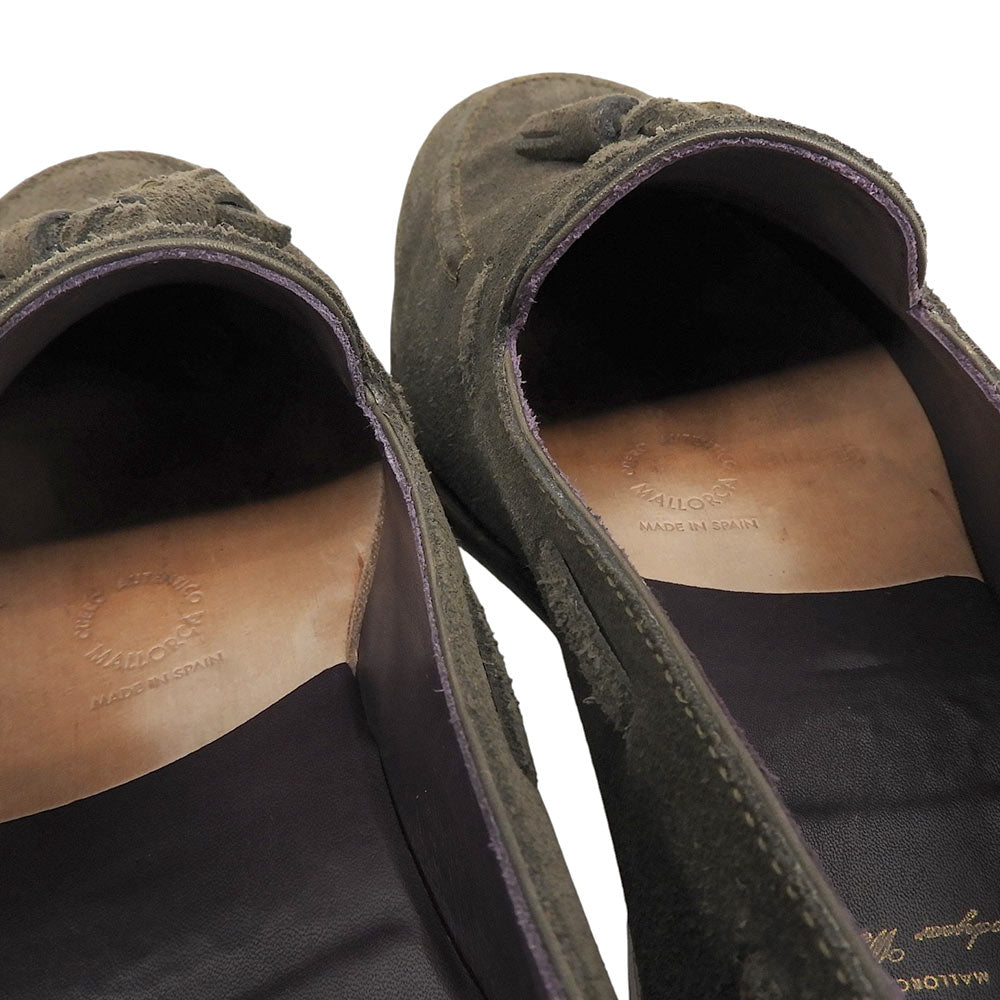 CARMINA Khaki Green Suede Tassel Loafers Size 6