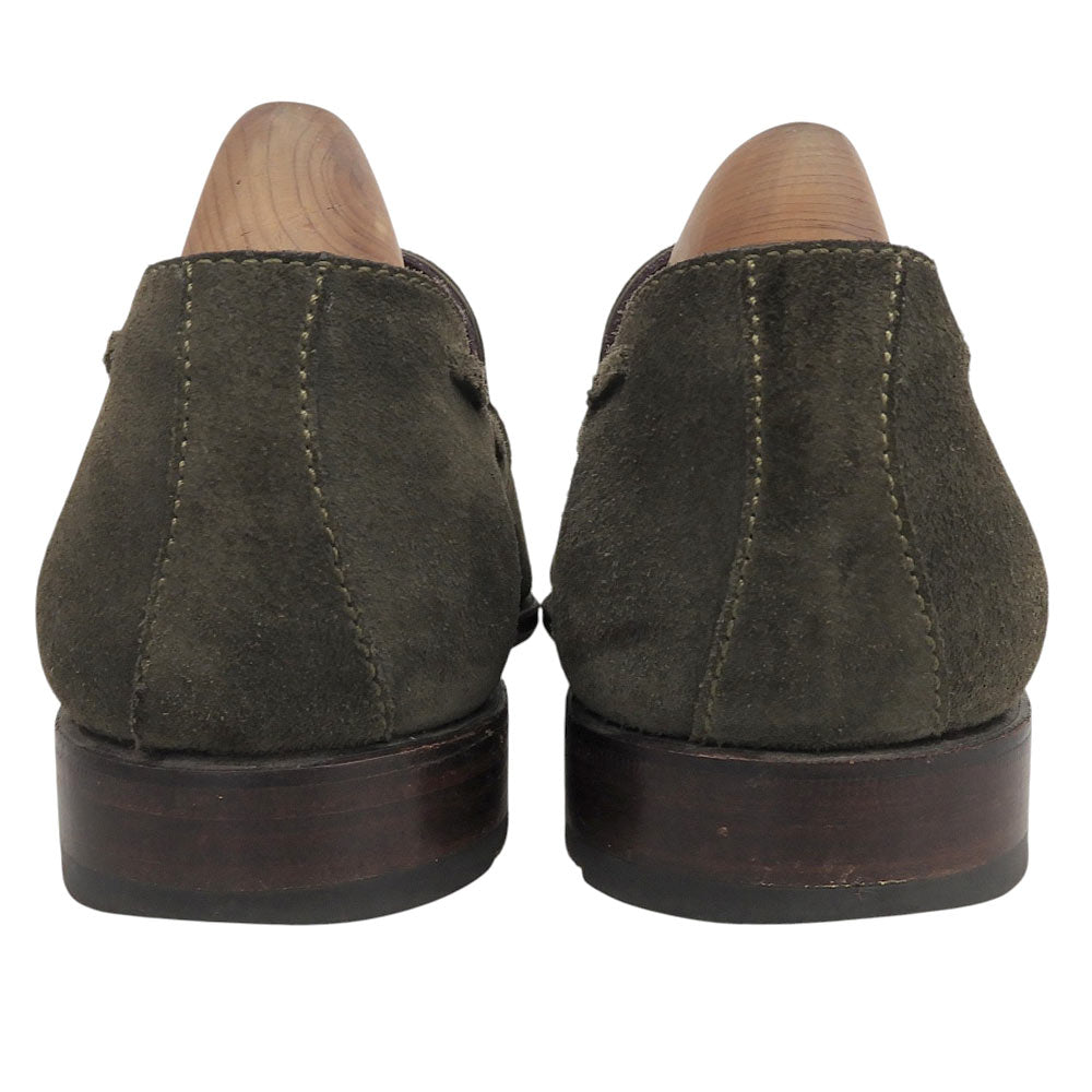 CARMINA Khaki Green Suede Tassel Loafers Size 6