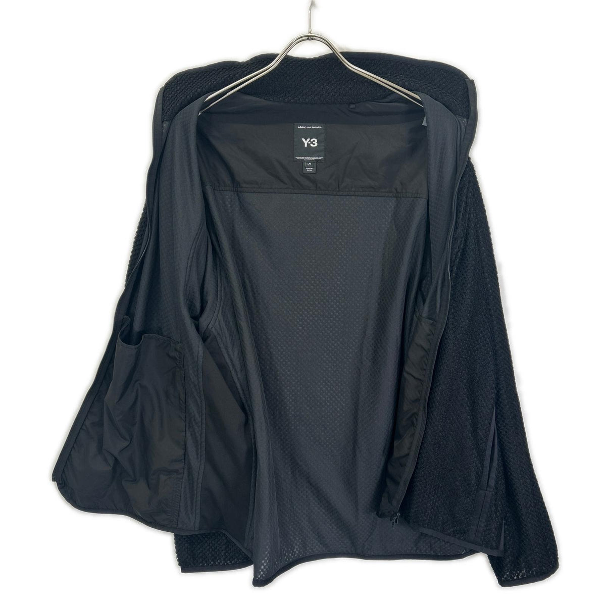 Y-3 2024 IW7496 Waffle Wa Shirt Black Polyester Size L