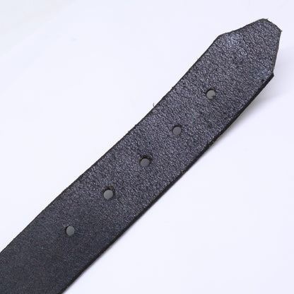 STANLEY GUESS Multi Skull Square Buckle Leather Belt Black