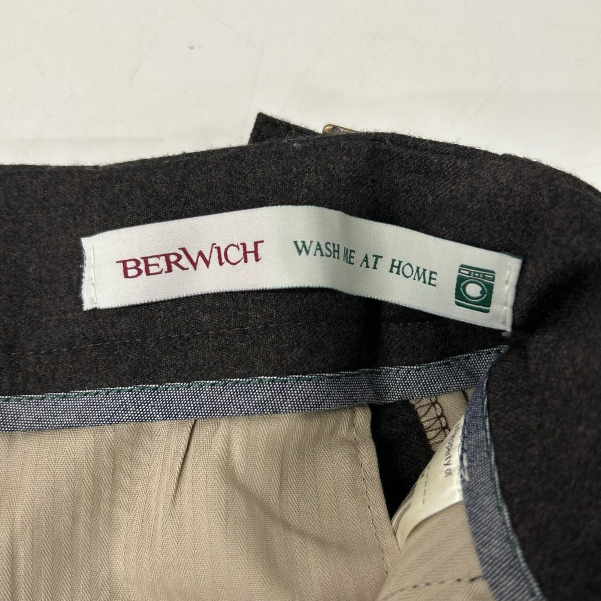 BERWICH Scotch Brown 2-Pleat Slacks Size 42