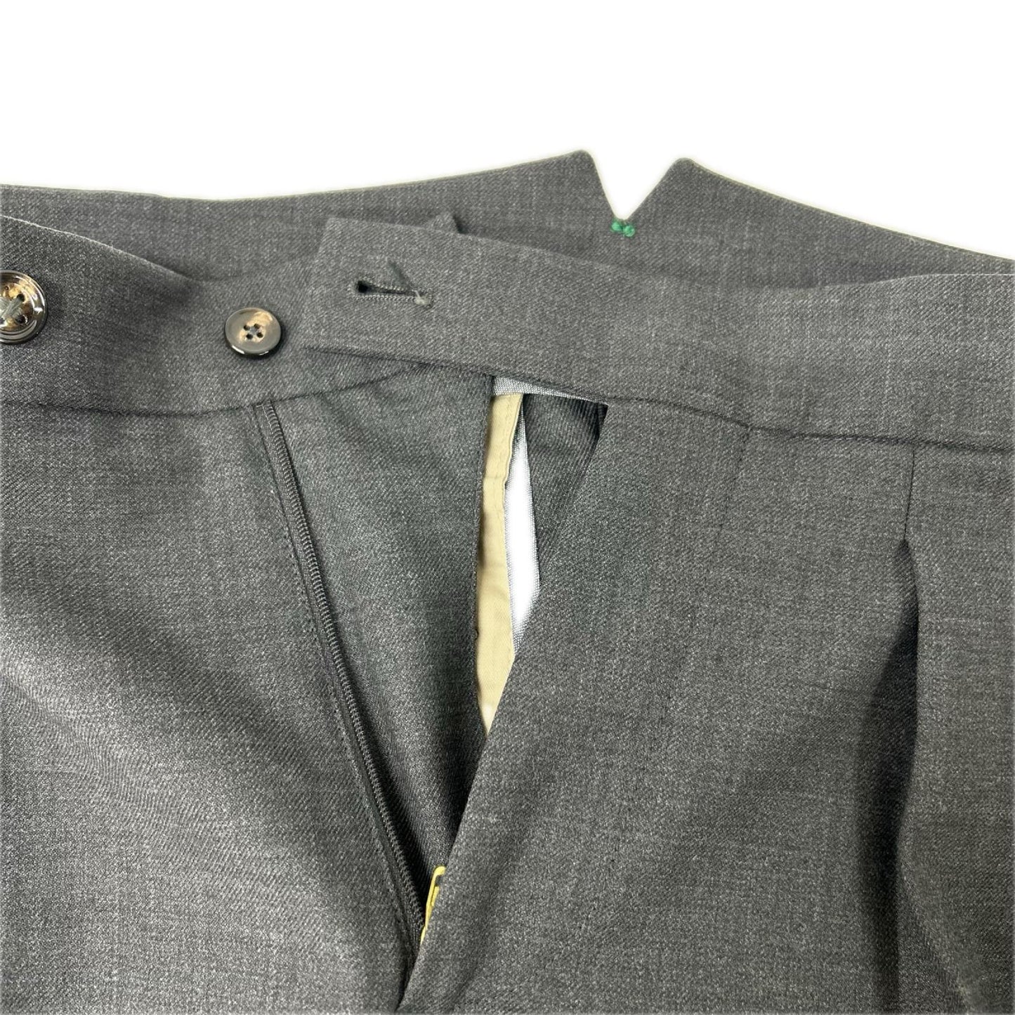 BERWICH Scotch Charcoal Gray 2-Pleat Slacks Size 42