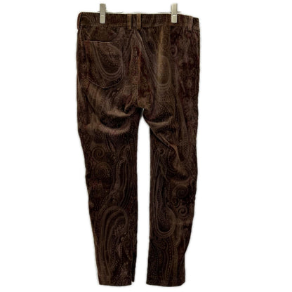 TMT Velour Paisley All-Over Pattern Suit Brown Size L