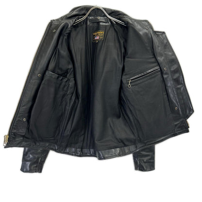 VANSON ENF Single Rider Leather Jacket Black Size 36
