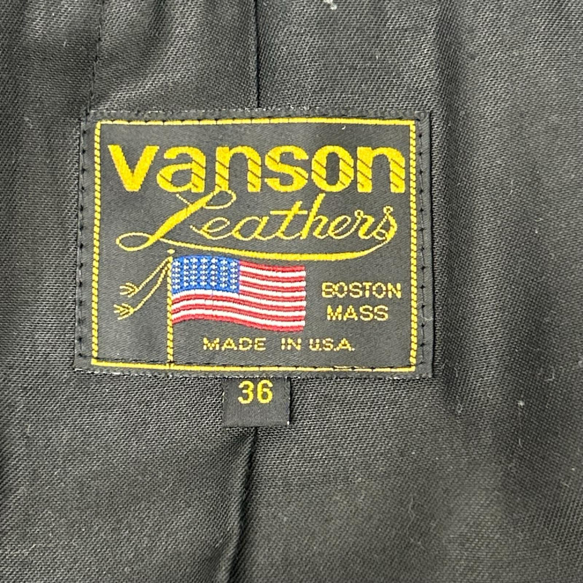 VANSON ENF Single Rider Leather Jacket Black Size 36