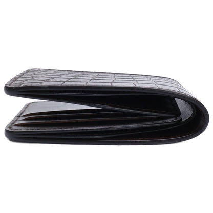 WILDSWANS Wings Crocodile Leather Bi-fold Wallet Chocolate
