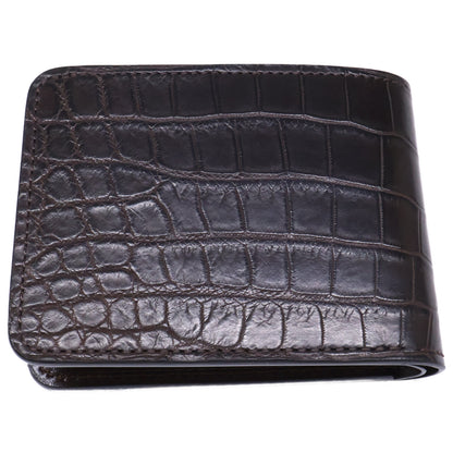 WILDSWANS Wings Crocodile Leather Bi-fold Wallet Chocolate