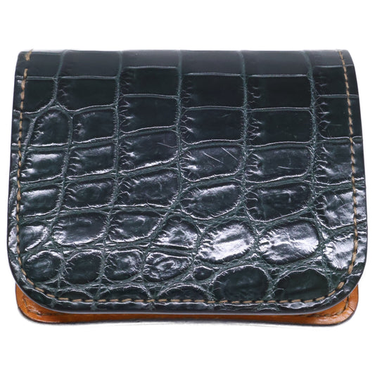 WILDSWANS SP-CASA Crocodile Leather Mini Wallet Green/Yellow