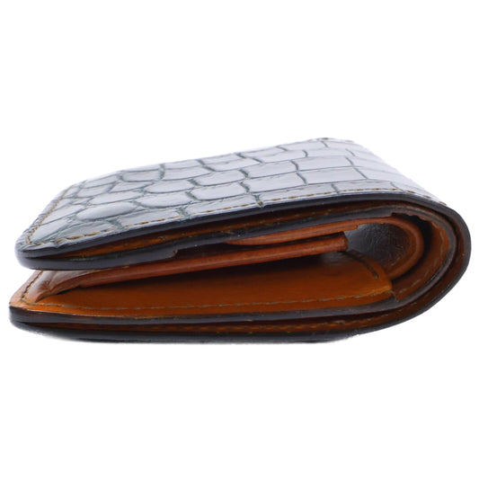 WILDSWANS SP-CASA Crocodile Leather Mini Wallet Green/Yellow