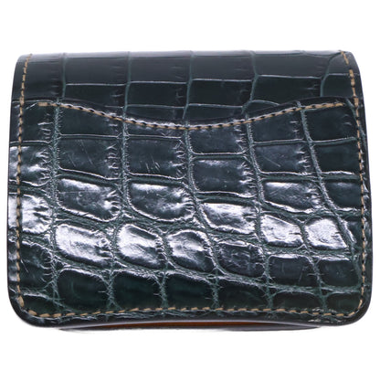 WILDSWANS SP-CASA Crocodile Leather Mini Wallet Green/Yellow