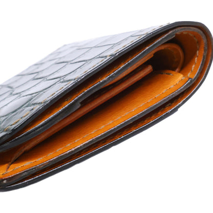 WILDSWANS SP-CASA Crocodile Leather Mini Wallet Green/Yellow
