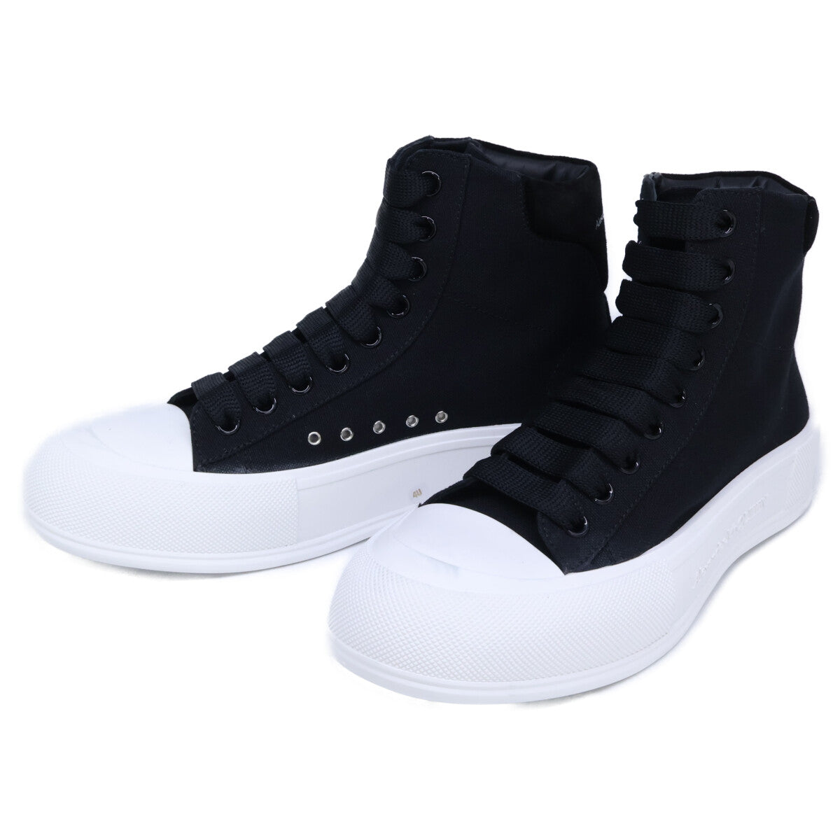 ALEXANDER McQUEEN Black Deck Plimsoll Sneakers Size EU 40