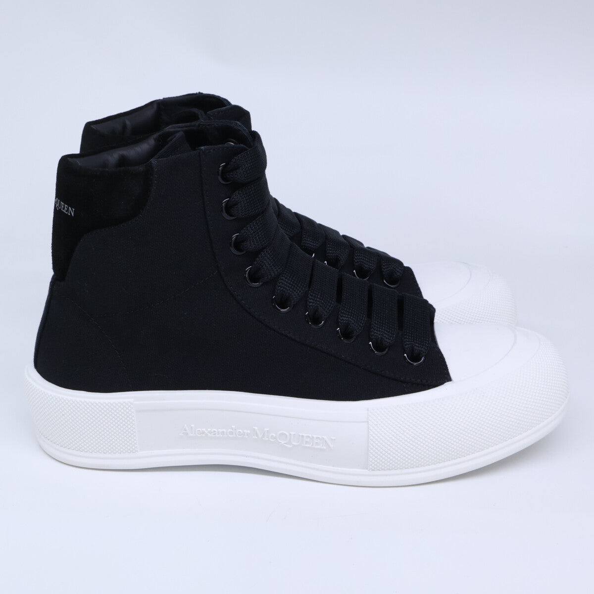 ALEXANDER McQUEEN Black Deck Plimsoll Sneakers Size EU 40