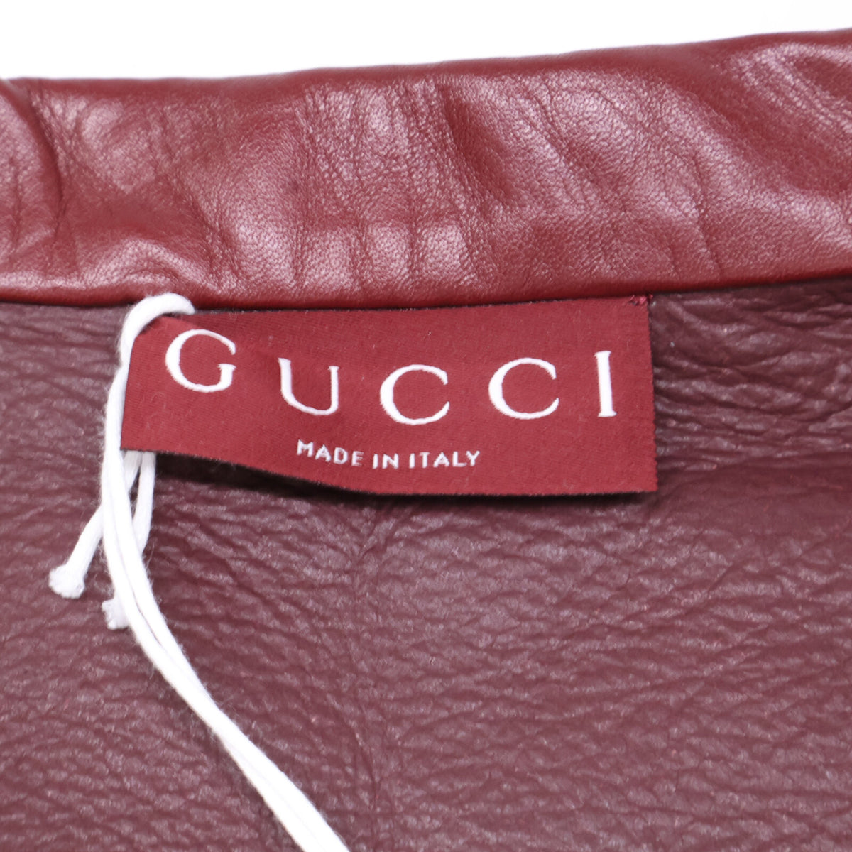 Gucci Embossed Logo Leather Short Shirt Bordeaux Size 52