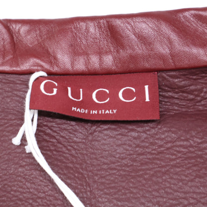 Gucci Embossed Logo Leather Short Shirt Bordeaux Size 52