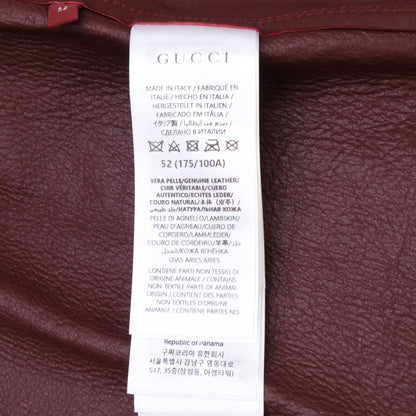 Gucci Embossed Logo Leather Short Shirt Bordeaux Size 52