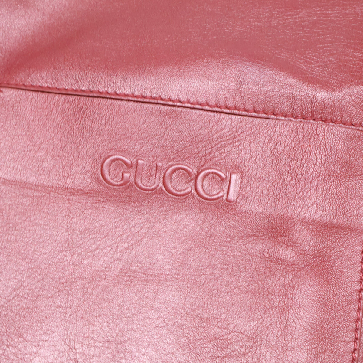Gucci Embossed Logo Leather Short Shirt Bordeaux Size 52