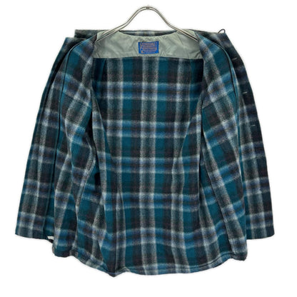 PENDLETON 70s USA Wool Ombre Check Shirt Green Size S