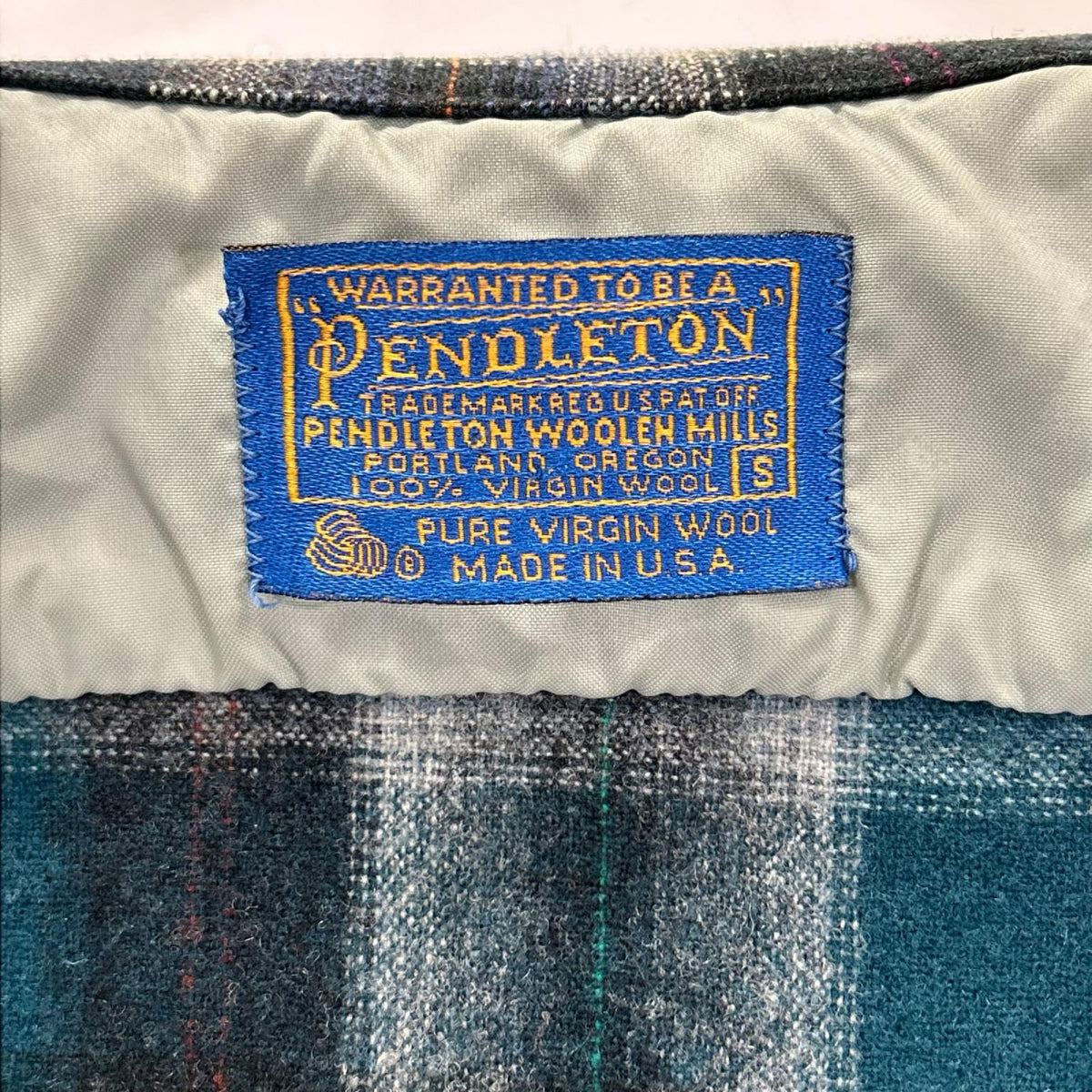 PENDLETON 70s USA Wool Ombre Check Shirt Green Size S