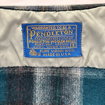 PENDLETON 70s USA Wool Ombre Check Shirt Green Size S