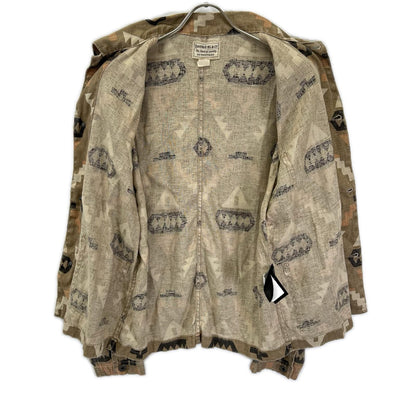 RRL Native Print Oakham Linen Shirt Beige Size S