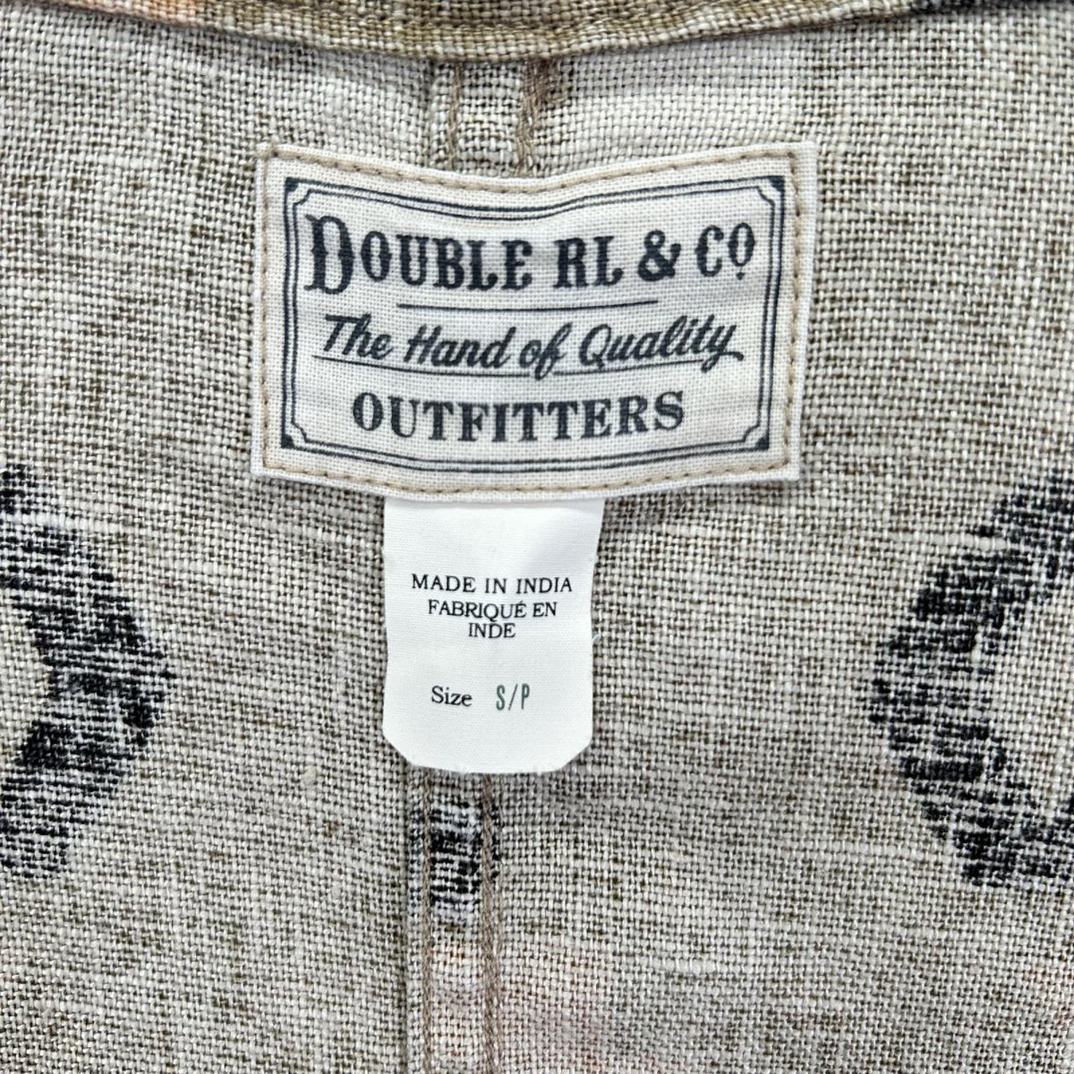 RRL Native Print Oakham Linen Shirt Beige Size S