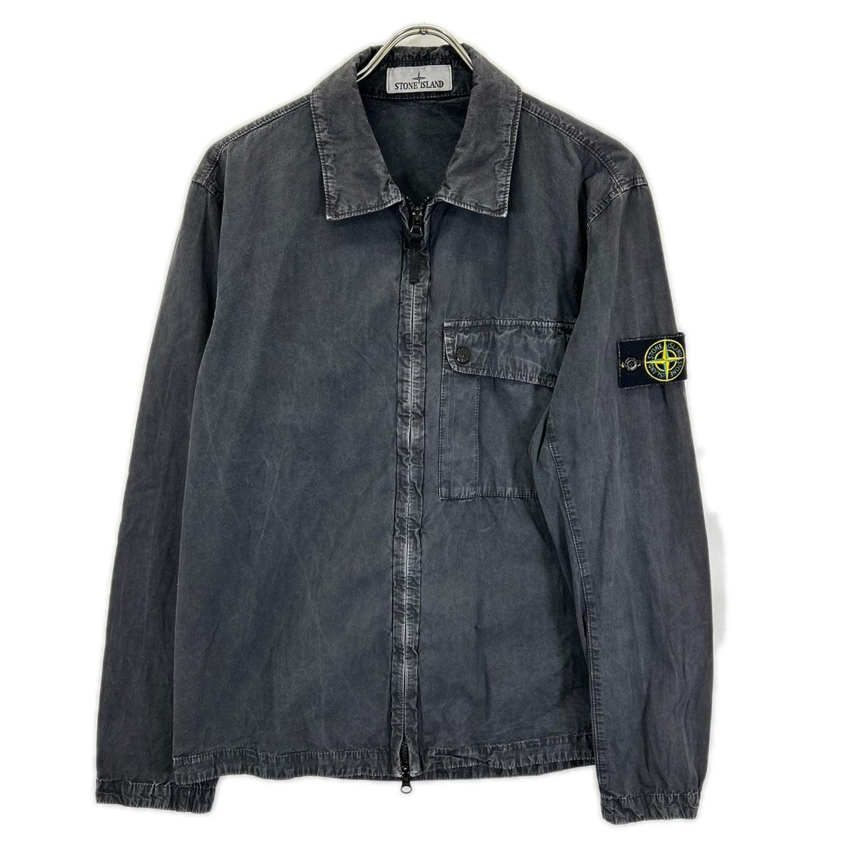 STONE ISLAND 24SS Old Effect Brushed Overshirt Black Size M
