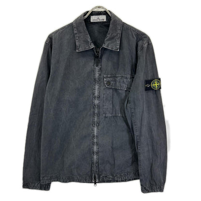 STONE ISLAND 24SS Old Effect Brushed Overshirt Black Size M