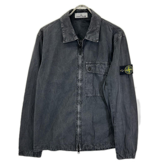 STONE ISLAND 24SS Old Effect Brushed Overshirt Black Size M