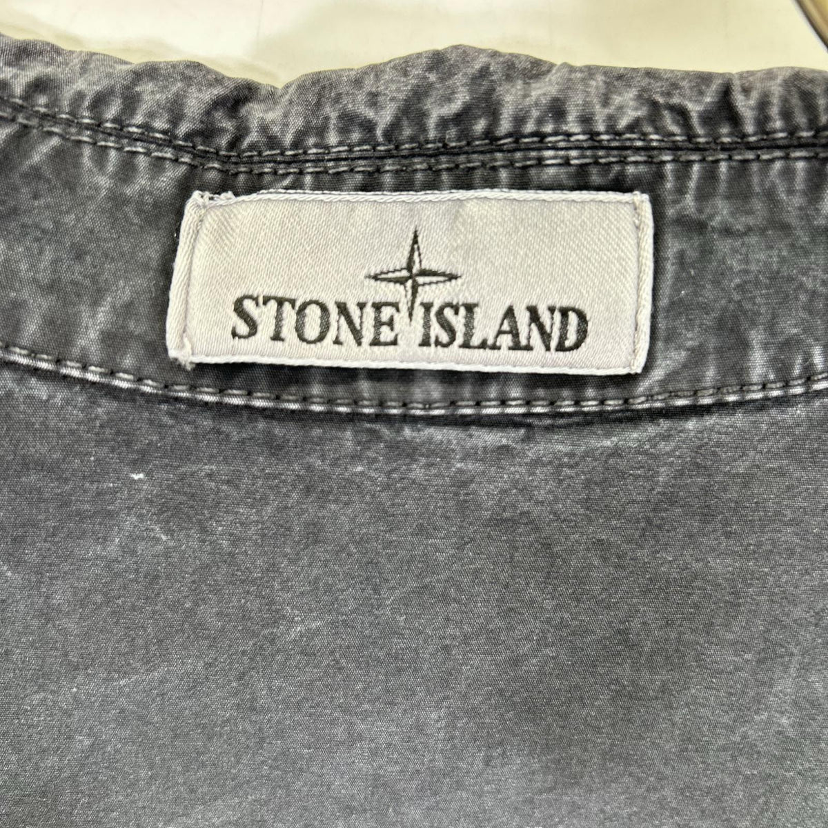 STONE ISLAND 24SS Old Effect Brushed Overshirt Black Size M