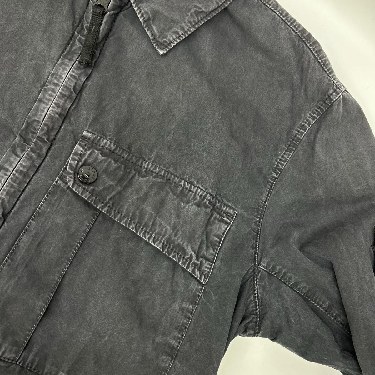 STONE ISLAND 24SS Old Effect Brushed Overshirt Black Size M