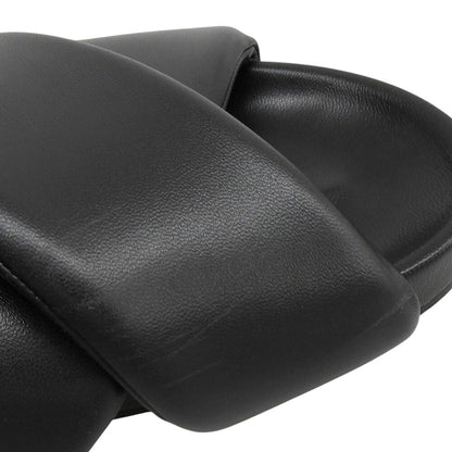 JILSANDER Black Leather Cross Strap Sandals Size EU 41