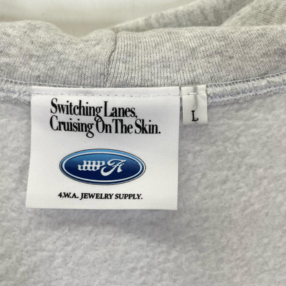 W.A.JEWELRY SUPPLY. Gray Cotton Zip Hoodie Size L